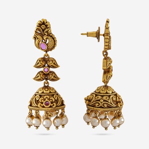 Pendientes de Aro con Diseño Floral Estilo Antiguo, con Incrustaciones de Aleación de Zinc y Circonita, para Bodas y Fiestas, Estilo Religioso - Product Image 4