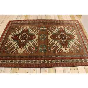 Tapis turc vintage, tapis de 5,2x7,5 pieds, tapis en laine marron-rouge avec motifs de plantes et d'arbres - Product Image 2