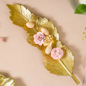 Gold Feather <b>Wall</b> <b>Decoration</b> Sculpture <b>For</b> Home & hotel Metal Feather platter Gold Platter - Product Image 4