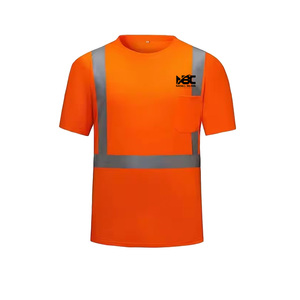 Camisa DE SEGURIDAD reflectante fluorescente de alta visibilidad, secado rápido, manga corta, construcción de trabajo de alta visibilidad. - Product Image 2