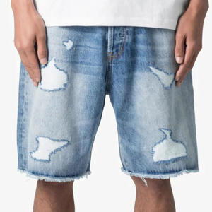 Short en jean pour hommes, design vieilli et élégant, respirant et décontracté, coupe droite pour l'été au meilleur prix, vente en gros OEM - Product Image 6