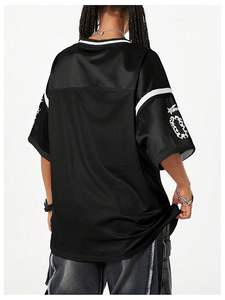 เสื้อฟุตบอลคอวีขนาดใหญ่พิเศษผ้าเจอร์ซีย์พิมพ์ลายระบายอากาศสวมใส่สบายแบบยูนิเซ็กส์แบบกำหนดเอง Y2k - Product Image 2