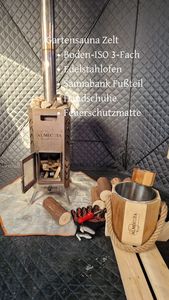 ALMICOTA ALMI-Flex Chauffe-sauna portable à bois pour tentes de camping extérieures, en acier inoxydable, léger (20 kg), autoportant, moderne - Product Image 5