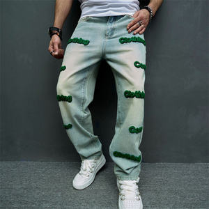 Nouveau 2023 sur mesure en gros Applique brodé Patch Baggy Stile Ripped Jeans pour hommes - Product Image 1