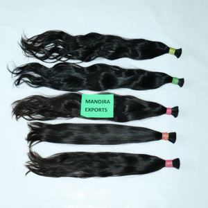 Venta al por mayor 100% Extensiones de cabello humano virgen indio crudo Color negro largo cuerpo recto estilo ondulado proveedor vietnamita - Product Image 1