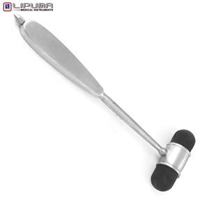 Martillo de doble cara Dejerine para Exámenes neurológicos, mango de acero inoxidable, acabado plateado, cabeza de goma de percusión Manual - Product Image 2
