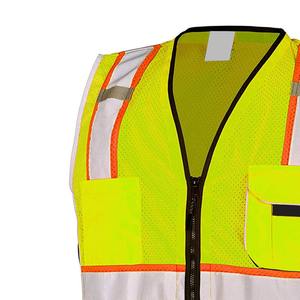 Gilet de sécurité antibactérien coupe-vent certifié CE à haute visibilité, 100 % polyester tricoté, maille confortable, vêtement de travail en gros - Product Image 5
