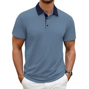 Dernier modèle solide imprimé et sublimé pour hommes pour polos vente en gros pas cher tissu tricoté pour polo T-Shirt pour hommes - Product Image 1