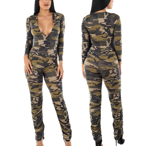 Ropa deportiva para mujer Conjuntos de fitness Estampado de camuflaje Traje deportivo Ropa de fitness Manga larga Entrenamiento sin costuras Conjuntos de 2 piezas - Product Image 5