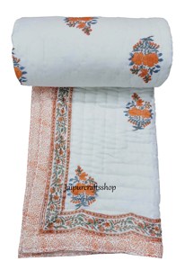 Peso leggero reversibile Kantha letto trapunta King-Queen Size 100% cotone fatto a mano blocco stampa indiana etnica stile moderno - Product Image 3