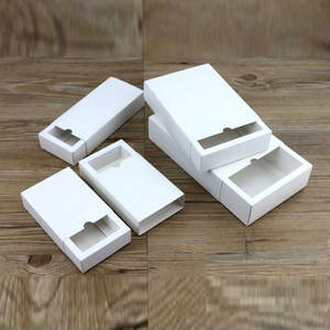 Lote Marrón Negro Blanco Kraft Caja de embalaje de cartón Embalaje Regalo Cajón de papel negro Cajas de regalo Cartón - Product Image 2