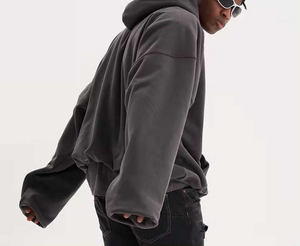 2025 sudaderas con capucha para hombre lavadas con ácido de gran tamaño de corte holgado de alta calidad gran oferta sudaderas con capucha lavadas con ácido de diseño único sólido para hombre - Product Image 2