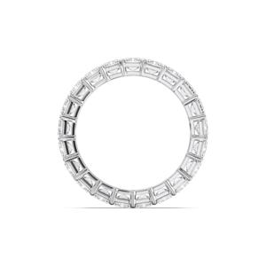 5.00 carats F-G/VS Lab Grown Bague d'éternité en diamant taille émeraude fabriquée en platine pour elle - Product Image 3