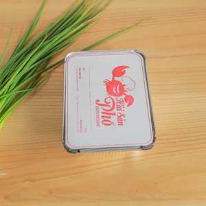 Aluminum Container Disposable Foil Tray with Cardboard or Plastic Dome <b>Lid</b> 1100ML Food <b>Pan</b> Eco-Friendly - Product Image 3