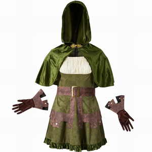 Fábrica de alta qualidade feita Renaissance Hunter Outfit Cosplay Set Medieval Capuz Archer Traje - Product Image 1