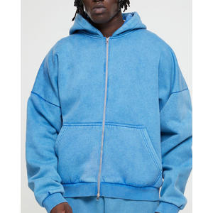 À la mode doit avoir 100% coton à manches longues surdimensionné fermeture éclair à capuche pour hommes rue et tenue décontractée pull avec Logo personnalisé - Product Image 1