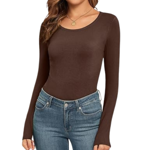 เสื้อยืดแขนยาวคอกลมผู้หญิง ทรงเข้ารูป ผลิตจากใยไผ่ ระบายอากาศ แห้งเร็ว สไตล์สตรีทแวร์ ขายดี เป็นมิตรต่อสิ่งแวดล้อม - Product Image 6