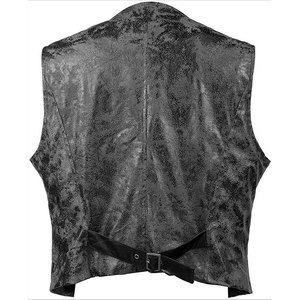 Veste universitaire en cuir suédé de style western vintage à col montant en toile enduite pour homme, coupe classique, pour homme d'affaires - Product Image 4