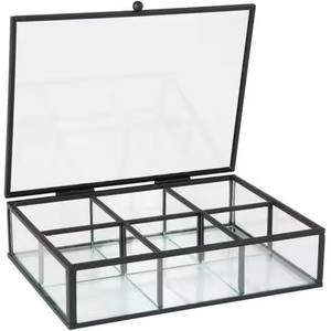 Vitrine de rangement en verre clair avec cadre en métal finition or, fabrication artisanale, pour organiser les bijoux - Product Image 6