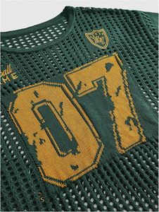 Camiseta de punto de estilo urbano para hombre, Camiseta con estampado de texto a la moda para hombre, Camiseta de punto ligera con estampado de letras, Camiseta de punto para hombre - Product Image 5