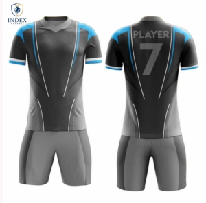 Ensemble de maillots de football sublimés pour hommes Index Apparel, col en V, manches courtes, respirant, anti-transpiration, coupe athlétique, uniforme d'équipe - Product Image 1
