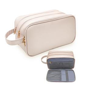 Travel Toiletry Bag Women Water-resistant Genuine Leather Organizer Leather Make Up Bag for Toiletries <b>Accessories</b> Gifts for Her - Product Image 1