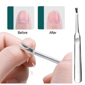 Empujador y Cortador de Cutículas en Forma de V de Acero Inoxidable para Manicura, Pedicura, Cuidado de las Uñas - Product Image 3