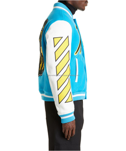 Customize High Quality <b>Men's</b> Bomber <b>Jacket</b> with Stand Collar and High Street Style Wool Blend OEM Service Available - Product Image 5