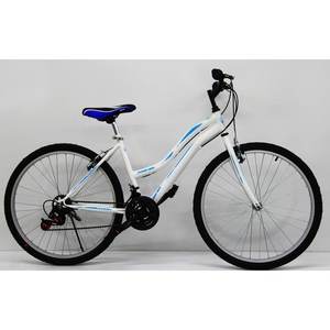 Vélo pour femme Dorello 24 pouces, cadre blanc turquoise avec autocollant modèle, 6 vitesses, entièrement amorti pour la conduite en ville - Product Image 3