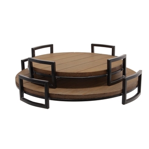 Handmade Wooden Tray in Soft Beige Color with Contemporary Round Design and <b>Polished</b> Surface Perfect for Everyday Use - Product Image 4