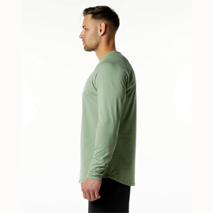 Top vente 2025 qualité supérieure Anti-rides coton T-Shirt col rond sonnerie à manches longues T-Shirt pour hommes OEM entretenu - Product Image 4