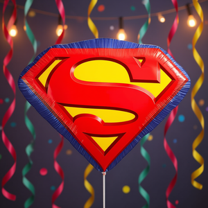 Ballon en aluminium Superman 66 cm, décoration de fête, sac de 2 pièces - Product Image 3