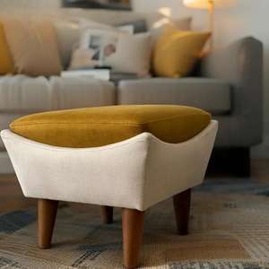 Puf de Cuero Marroquí Hecho a Mano, Otomana Tradicional Artesanal, Decoración del Hogar, Asiento Boho para Sala de Estar - Product Image 1