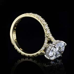 Anillos de Compromiso y Boda de Plata S925 con Oro Real en Oferta, Anillos de Compromiso con Diamantes de Corte Ovalado, Moissanita - Product Image 3