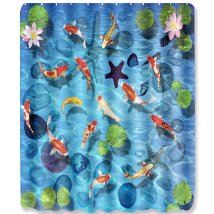 Custom Printed Waterproof Shower Shower <b>Curtain</b> for Bathroom Waterproof Polyester <b>with</b> <b>Hooks</b> - Product Image 5