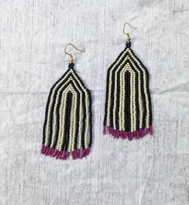 Premium 2025 venta al por mayor marrón púrpura marfil bohemio semilla cuentas pendientes Boho semilla cuentas flecos pendientes moda pendientes - Product Image 5