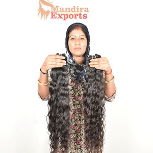 100% Bundles de vague profonde en vrac naturels non transformés Extensions de cheveux humains de temple indien vierge bon marché Style brut bouclé - Product Image 3