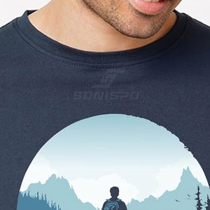 Camiseta de algodón para hombre, manga corta, cuello redondo, informal, con estampado de montaña, diseño Live Life By A Compass Not By A Clock - Product Image 6