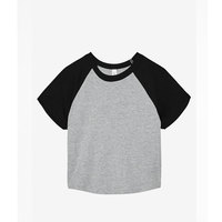 Bella Custom High Quality Y2K Baby Tee Top Spring Hot Sale Wanita Santai Aplikasi 3D Kain Batik Slim Fit Logo Colorblock