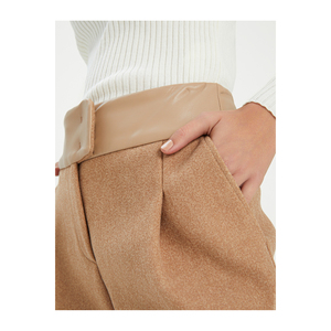 Pantalones y pantalones de vestir de mezcla de lana para mujer - Product Image 4