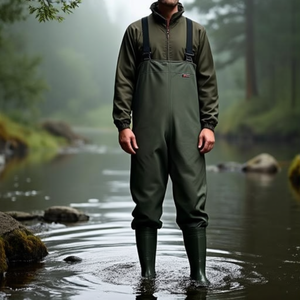 Waders de pêche vert olive taille standard 45 avec bottes S5 EN20345 pour la Norvège - Product Image 3