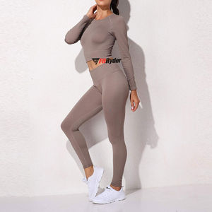 Conjunto personalizable de verano para mujer, pantalones de gimnasio de poliéster transpirable y sujetador, el mejor estilo, chándal de moda OEM - Product Image 3