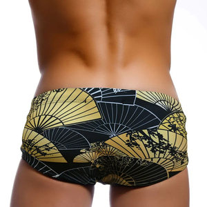 Shorts de bain respirants pour hommes de la marque UXH, sexy, en toile noire, shorts de plage assortis à la vitesse, avec effet push-up Hi-Q - Product Image 2