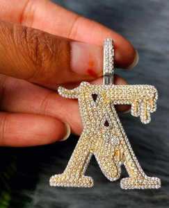 Collar con Placa de Nombre Personalizada con Incrustaciones de Moissanita, Estilo Hip Hop, Oro Amarillo de 18K, Regalo de Cumpleaños para Niños - Product Image 1