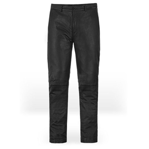 Pantalon en cuir de vachette taille haute pour hommes Style décontracté Pantalon de vélo de qualité supérieure Pantalon de couleur noire en gros - Product Image 3