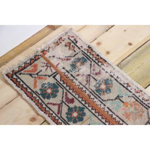 พรมวินเทจสไตล์ตุรกี, พรมปูพื้นขนาด 1.1x7.8 ฟุต (34x237 ซม.), พรมขนสัตว์ลายดอกไม้สีเทา - Product Image 5