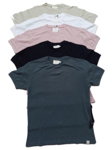 เสื้อยืดผู้ชายธรรมดาผ้า100% แฟบริคผ้าคอตตอนเนื้อหนาคอกลมดีไซน์เรียบแขนสั้นน้ำหนักเบา - Product Image 6