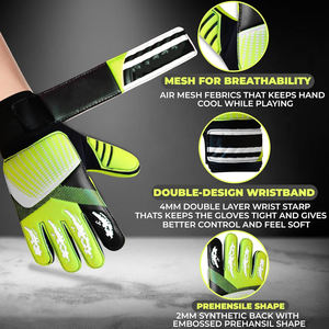 Gants de gardien de but en latex de haute qualité 2026 pour l'entraînement, gants de gardien de but de football personnalisés, protection des doigts, imperméables, poignet réglable - Product Image 1
