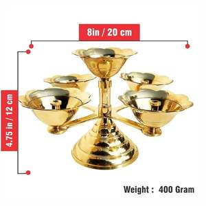Lampe à huile Akhand Diya pour la salle de prière du Mandir, Deepam traditionnel en laiton pour Diwali, Navratri, décoration de la maison - Product Image 5
