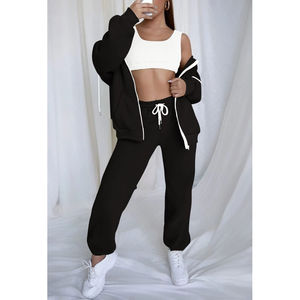 Vente en gros de survêtements en polaire personnalisés pour femmes, nouveau design, jogging d'hiver, vêtements de sport de style hip-hop, ensemble de survêtements bon marché - Product Image 6